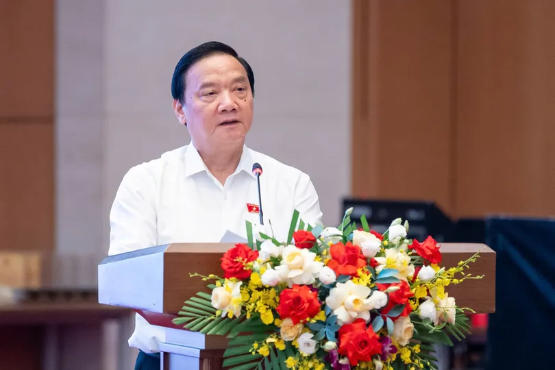 Phó Chủ tịch Quốc hội Nguyễn Khắc Định phát biểu khai mạc hội nghị. Ảnh: CẨM HÀ 