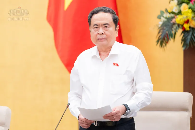 Chủ tịch Quốc hội Trần Thanh Mẫn chủ trì phiên họp thứ 2 của Ban chỉ đạo Tổng rà soát hệ thống văn bản quy phạm pháp luật. Ảnh: Cổng thông tin điện tử Quốc hội