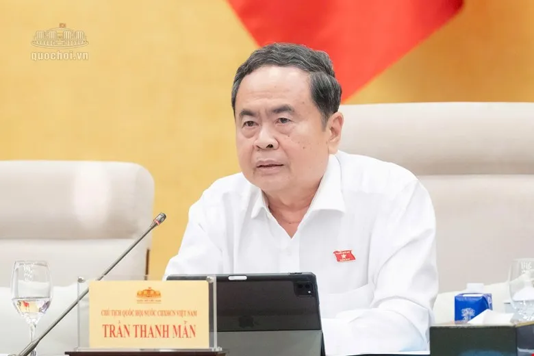 Chủ tịch Quốc hội Trần Thanh Mẫn chủ trì phiên họp của Ủy ban Thường vụ Quốc hội. Ảnh: CỔNG THÔNG TIN ĐIỆN TỬ QUỐC HỘI