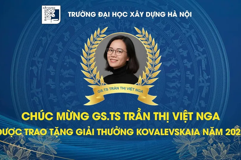 Giải thưởng cá nhân được trao cho GS-TS Trần Thị Việt Nga, Viện trưởng Viện Công nghệ cao Việt Nhật, Trường Đại học Xây dựng Hà Nội