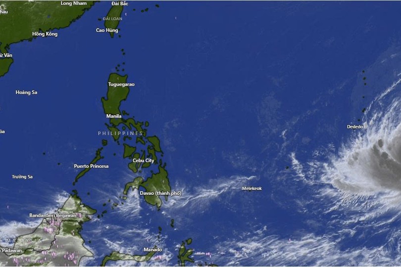 台风“森拉克”在太平洋西北海域活动的卫星图。
