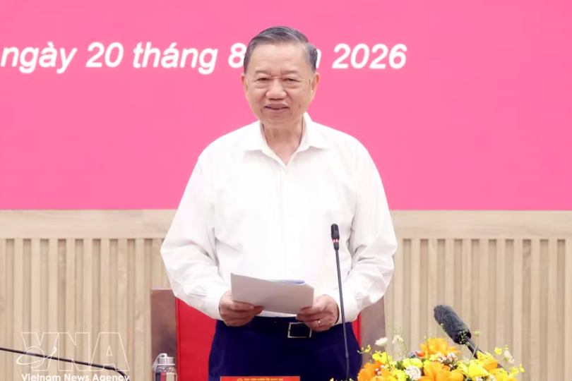 党中央总书记、国家主席苏林讲话。图自越通社