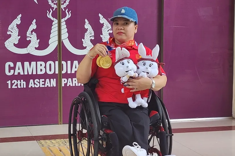 Tuyển thủ Đặng Thị Linh Phượng sẽ tiếp tục góp mặt tại ASEAN Para Games 13 tại Thái Lan. Ảnh: NAM TRUNG