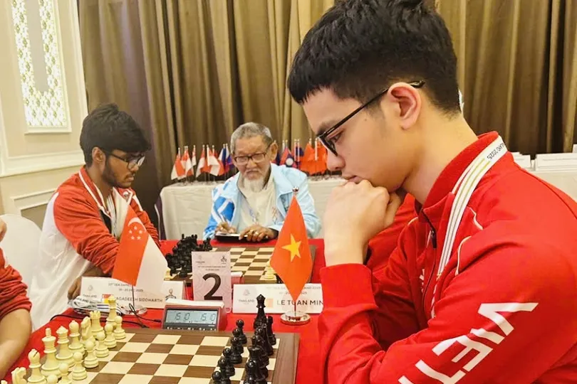 Kỳ thủ Bành Gia Huy đã đạt phong độ tốt từ sau khi tham dự SEA Games 33-2025. Ảnh: MINH MINH