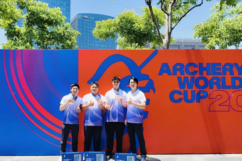 Đội bắn cung Việt Nam đã thi đấu tốt tại Cúp thế giới 2026 ở Thượng Hải (Trung Quốc). Ảnh: MINH MINH
