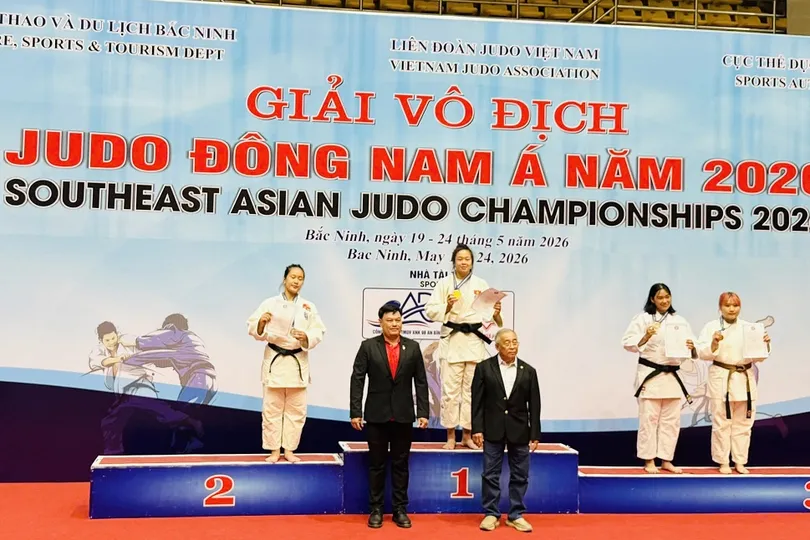 Lương Như Quỳnh giành HCV tại giải vô địch Đông Nam Á 2026 tổ chức ở Bắc Ninh vừa qua. Ảnh: NGUYỄN HỮU