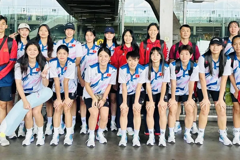 Đội tuyển nữ U18 Việt Nam đã có mặt tại Thái Lan để chuẩn bị thi đấu. Ảnh: VFV