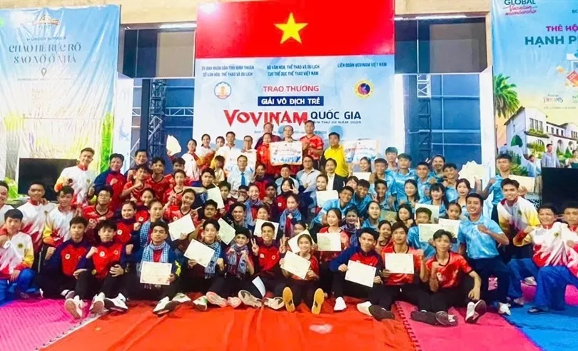 Các võ sĩ vovinam trẻ trong cả nước tiếp tục tranh tài giải năm nay để tạo nên các cuộc thi đấu hấp dẫn như tại năm 2025. Ảnh: VVF