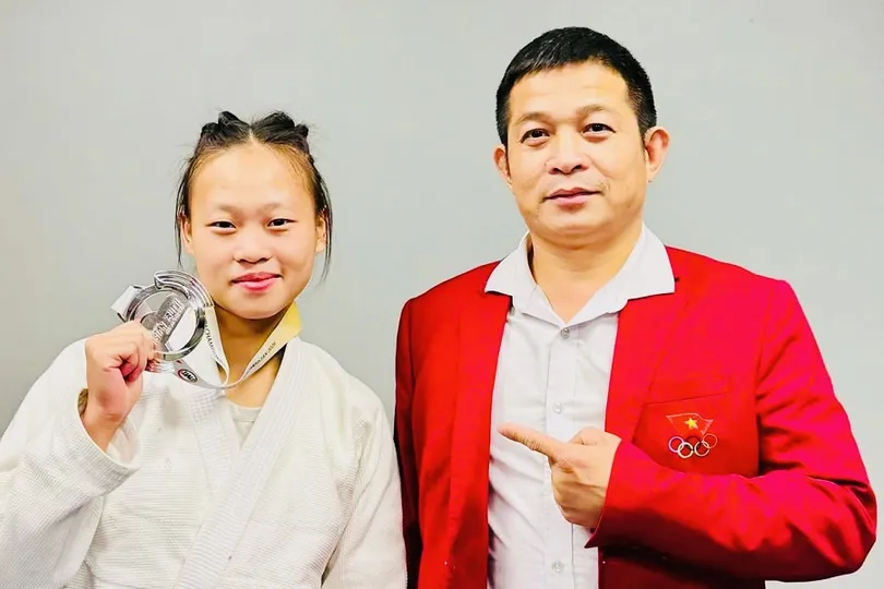 VĐV jujitsu trẻ Việt Nam đã tập trung thi đấu tại giải vô địch trẻ châu Á 2026 và giành được huy chương. Ảnh: BÙI TIẾN