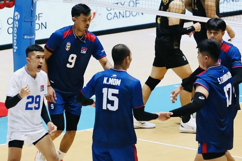 Đội nam Campuchia đã vô địch chặng thứ nhất giải SEA V.Cup 2026. Ảnh: SAVA