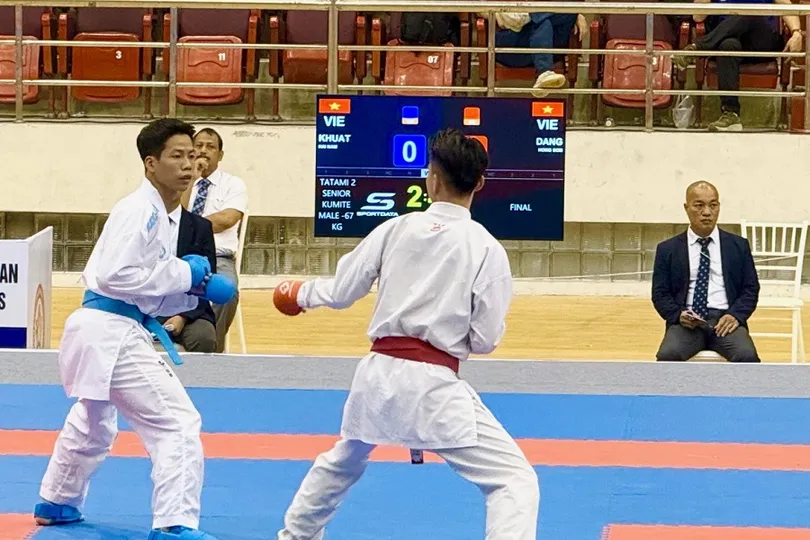 VĐV karate cả nước sẵn sàng nhập cuộc Đại hội thể thao toàn quốc lần thứ X-2026 tổ chức tại TPHCM. Ảnh: MINH CHIẾN