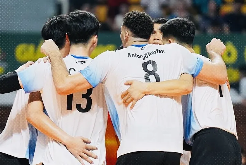 Đội nam Thể Công Tân Cảng giành thêm chiến thắng trước Đà Nẵng để đẩy đối thủ vào vùng nguy hiểm sau lượt trận thứ 3. Ảnh: VFV