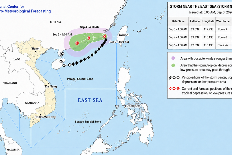 Storm No.5 exits East Sea, heads toward southern China