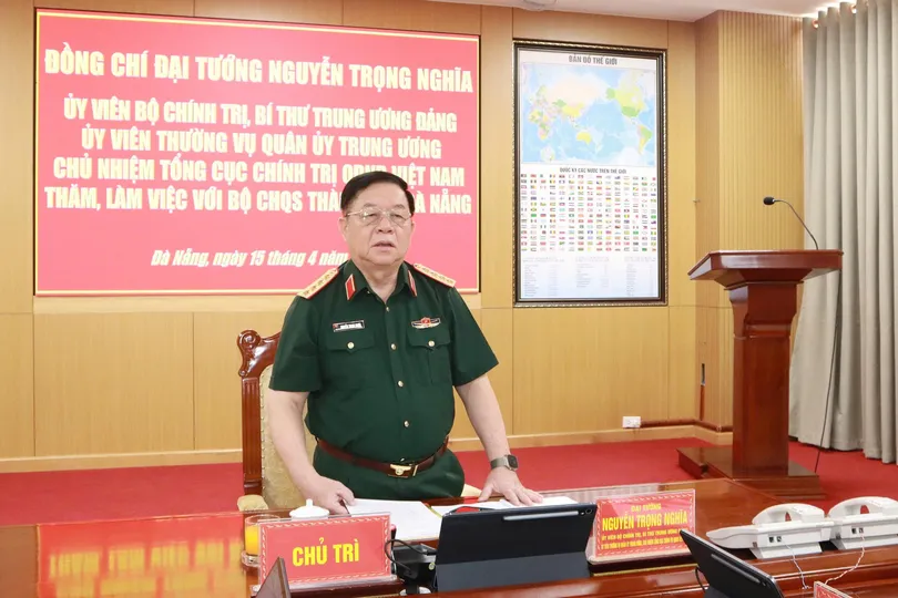 Đại tướng Nguyễn Trọng Nghĩa phát biểu tại buổi làm việc