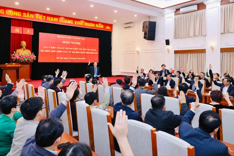 100% cử tri Bộ GD-ĐT biểu quyết nhất trí giới thiệu Bộ trưởng Nguyễn Kim Sơn tham gia ứng cử đại biểu Quốc hội khóa XVI