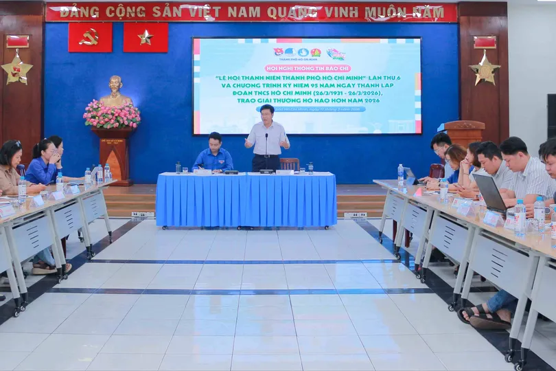 Quang cảnh hội nghị thông tin về việc tổ chức Lễ hội Thanh niên TPHCM ngày 17-3