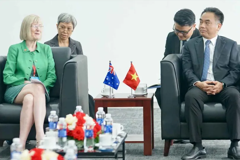 Phó Chủ tịch Thường trực UBND TPHCM Nguyễn Lộc Hà tiếp Đại sứ Đặc mệnh Toàn quyền Australia tại Việt Nam Gillian Bird