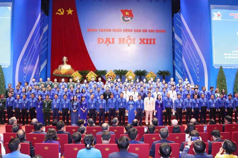 Phiên trọng thể Đại hội Đại biểu toàn quốc Đoàn TNCS Hồ Chí Minh lần thứ XIII, nhiệm kỳ 2026 - 2031. Ảnh: QUANG PHÚC.