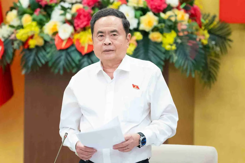 Đồng chí Trần Thanh Mẫn phát biểu tại hội nghị. Ảnh: CẨM HÀ 