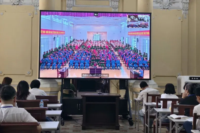 Phiên xét xử 227 bị cáo trong vụ án VN10. Ảnh: NGUYỄN TÂN