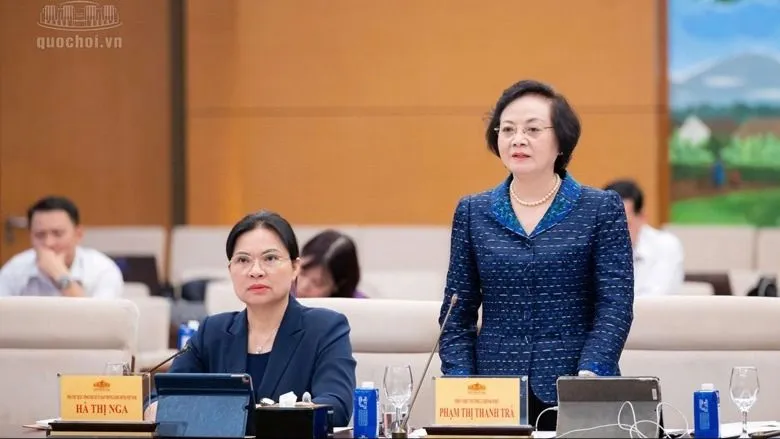 Phó Thủ tướng Chính phủ Phạm Thị Thanh Trà phát biểu tiếp thu ý kiến của UBTVQH. Ảnh: CỔNG THÔNG TIN ĐIỆN TỬ QUỐC HỘI 