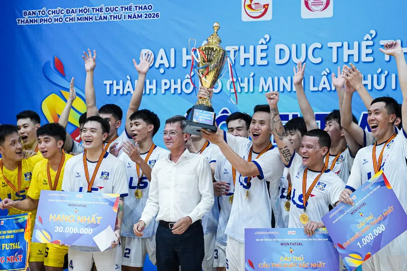 Hàng nghìn CĐV phủ kín, Chánh Hưng Thái Sơn Nam đoạt HCV futsal Đại hội TDTT TPHCM