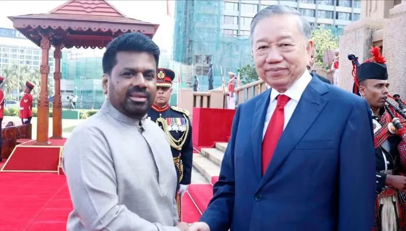 Lễ đón trọng thể Tổng Bí thư, Chủ tịch nước Tô Lâm thăm cấp Nhà nước Sri Lanka
