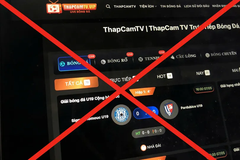 Trang web phát sóng thể thao trái phép của Xôi lạc TV vừa bị công an triệt phá. Ảnh: THU HÀ