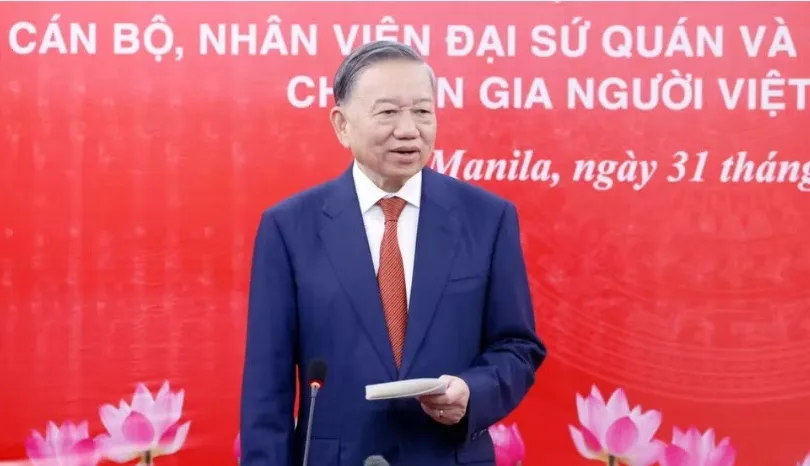 Tổng Bí thư, Chủ tịch nước Tô Lâm gặp gỡ đại diện cộng đồng người Việt tại Philippines