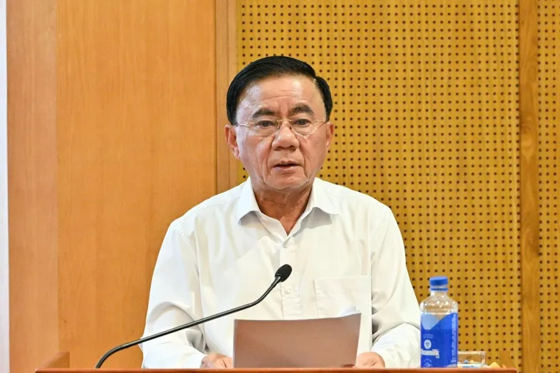 Thường trực Ban Bí thư Trần Cẩm Tú phát biểu tại hội nghị. Ảnh: ĐINH HƯƠNG