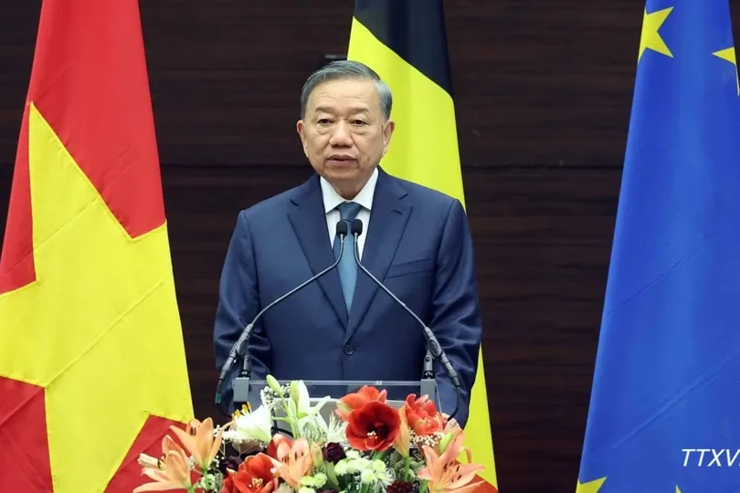 Tổng Bí thư, Chủ tịch nước Tô Lâm phát biểu chính sách tại Viện Quan hệ quốc tế Hoàng gia Egmont, Vương quốc Bỉ