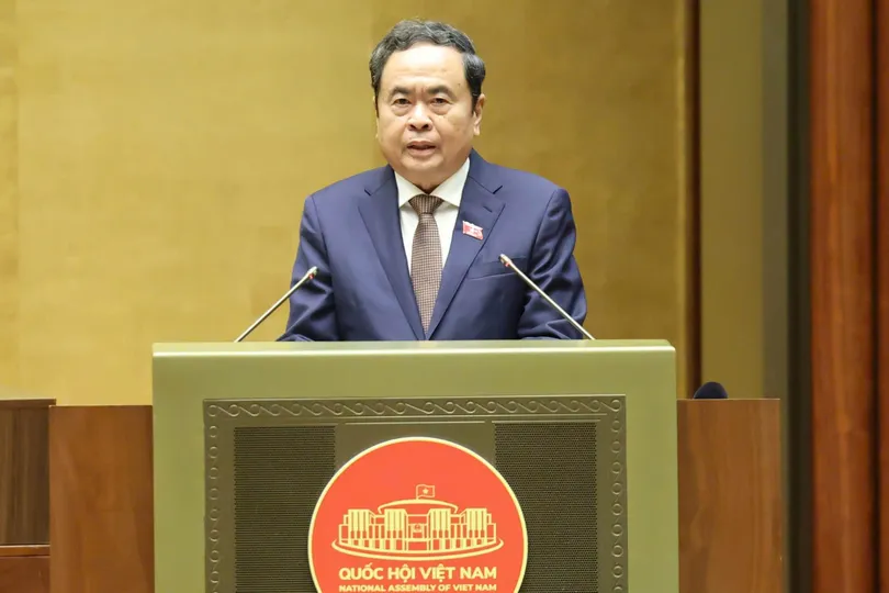 Chủ tịch Quốc hội Trần Thanh Mẫn phát biểu bế mạc Kỳ họp. Ảnh: QUANG PHÚC