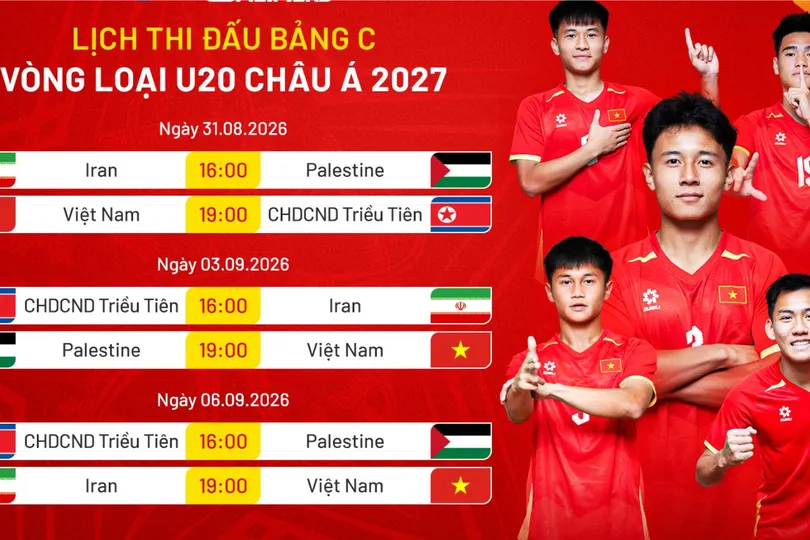 Lịch thi đấu của đội tuyển U20 Việt Nam tại vòng loại U20 châu Á 2027