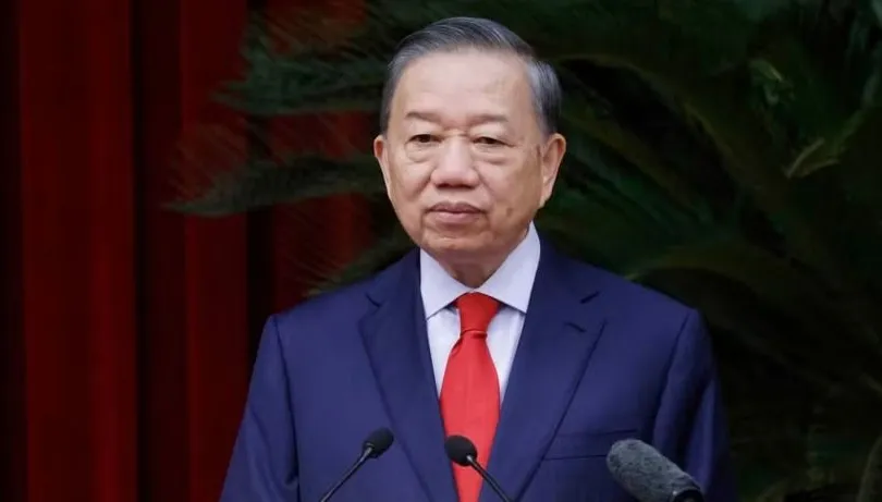 Tổng Bí thư, Chủ tịch nước Tô Lâm phát biểu khai mạc Hội nghị lần thứ tư Ban Chấp hành Trung ương Đảng khóa XIV. Ảnh: TTXVN)