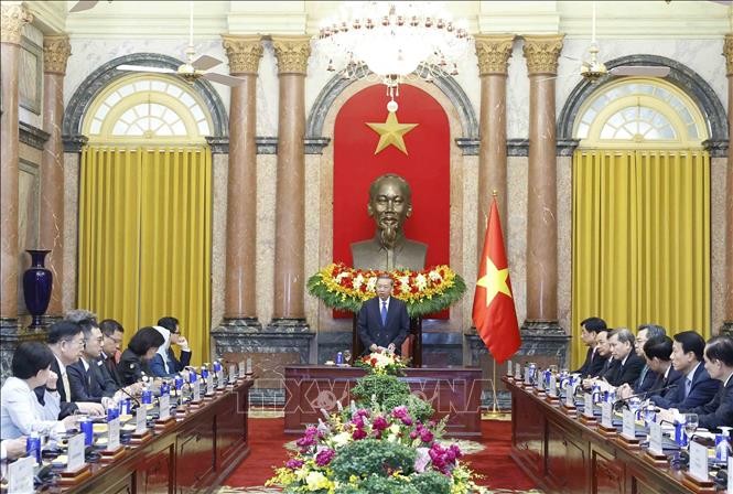 党中央总书记、国家主席苏林发表讲话。图源：越通社