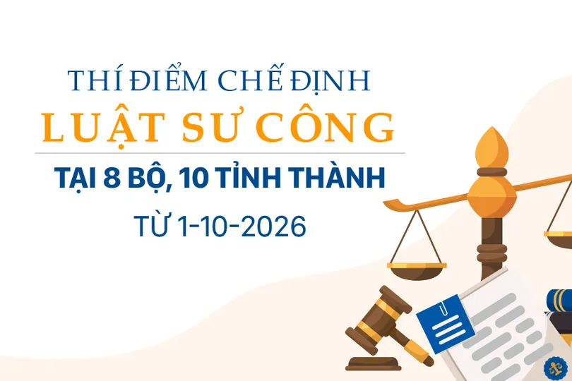 Thí điểm chế định luật sư công tại 8 bộ, 10 tỉnh thành, từ 1-10-2026