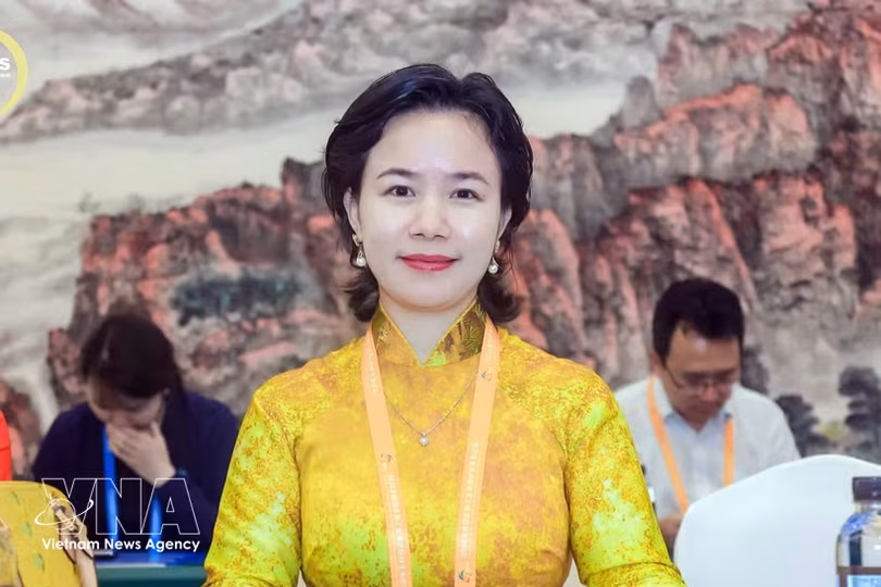 中国越南企业协会主席潘氏茶眉教授。图自越通社