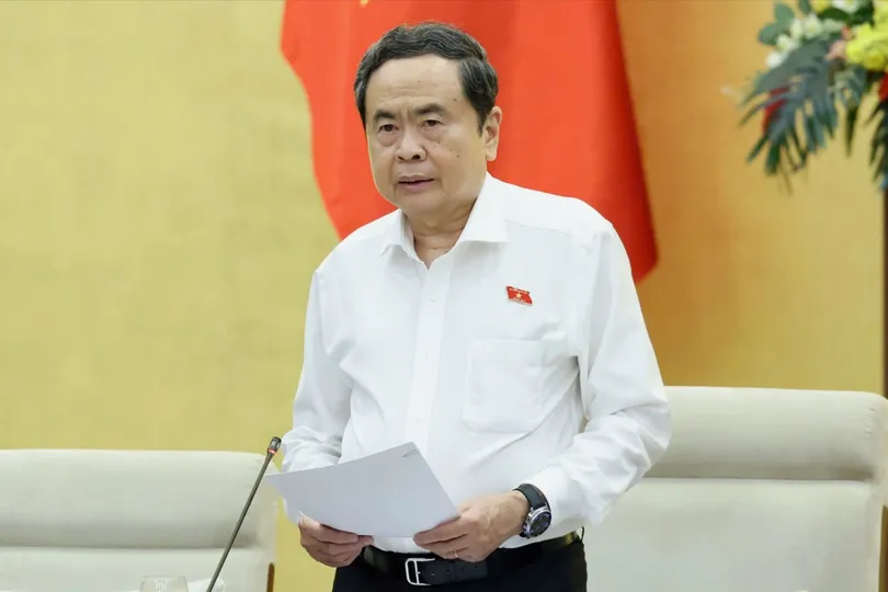 Chủ tịch Quốc hội Trần Thanh Mẫn phát biểu khai mạc phiên họp thứ 7 của Ủy ban Thường vụ Quốc hội chiều 1-10. Ảnh: QUANG PHÚC