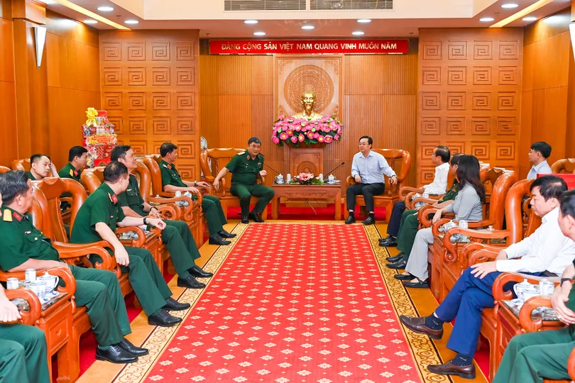 Quang cảnh buổi tiếp đoàn