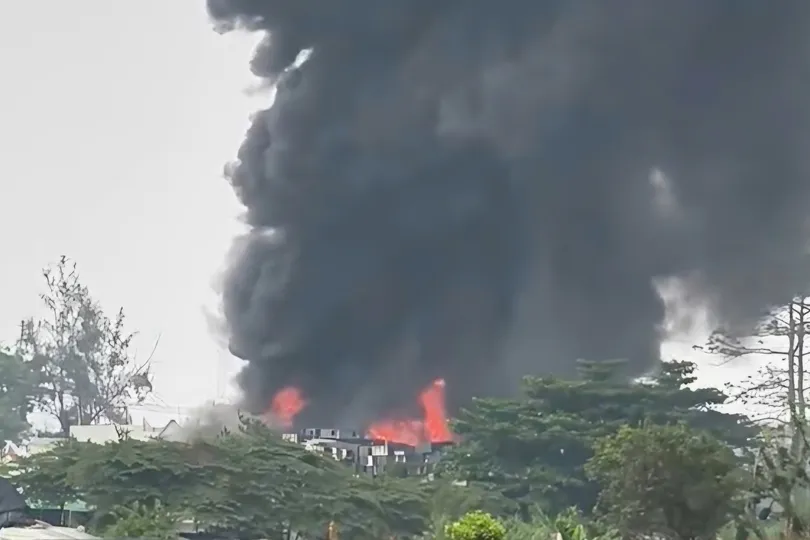 Hiện trường đám cháy. Ảnh: Người dân cung cấp