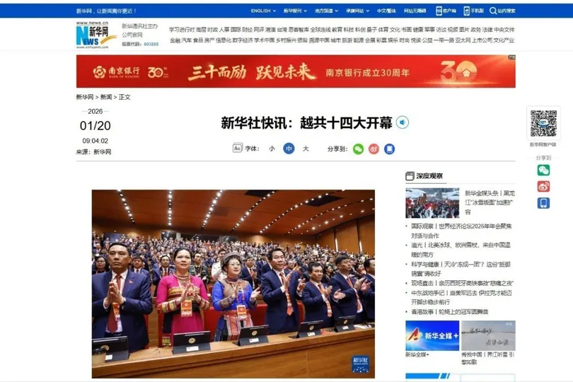 Truyền thông quốc tế đưa tin đậm nét, tích cực về Đại hội Đảng