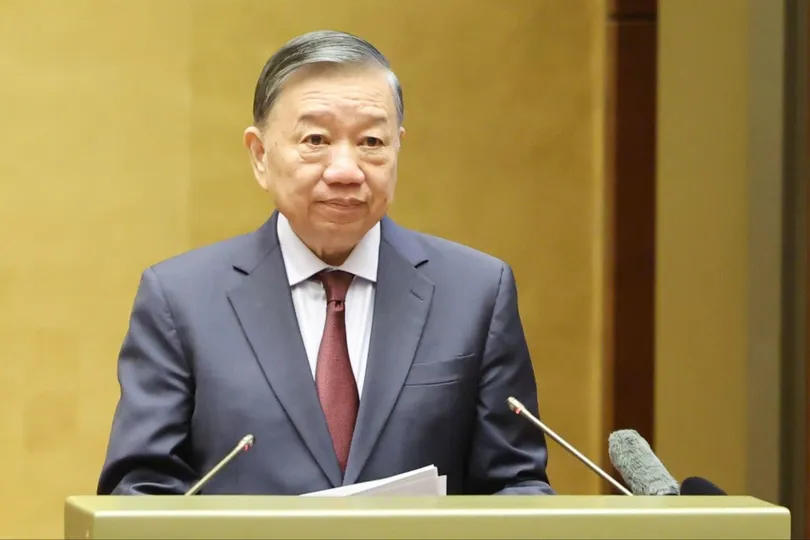 Tổng Bí thư, Chủ tịch nước Tô Lâm phát biểu chỉ đạo tại Hội nghị toàn quốc nghiên cứu, học tập, quán triệt và triển khai thực hiện Nghị quyết Hội nghị lần thứ 3 Ban Chấp hành Trung ương Đảng khóa XIV, ngày 29-7. Ảnh: QUANG PHÚC