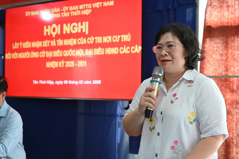 100% cử tri nơi cư trú thống nhất giới thiệu đồng chí Văn Thị Bạch Tuyết ứng cử đại biểu HĐND TPHCM