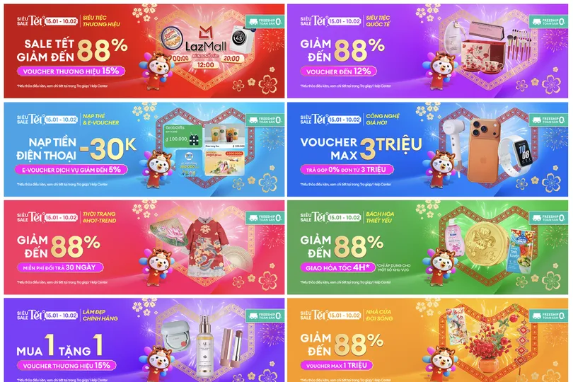 Nhiều ưu đãi cho người dùng khi tham gia “Siêu sale tết” trên Lazada