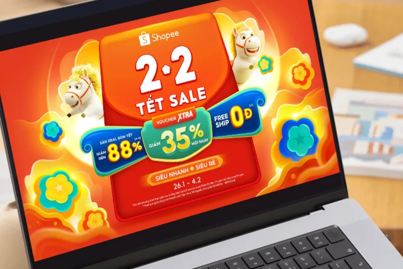 Shopee tung nhiều chương trình mua sắm trong dịp tết 2026