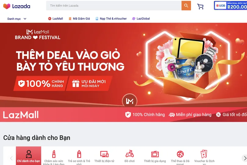  LazMall đã tạo sự yên tâm cho người mua sắm online khi mua hàng chính hãng quốc tế.