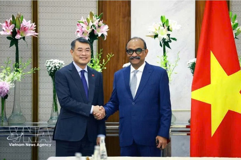政府总理黎明兴会见印度GMR集团主席格兰德希·马利卡朱纳·劳。图自越通社 