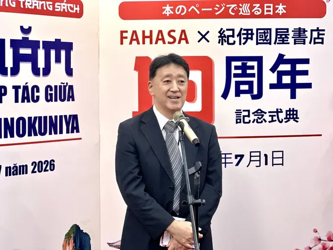 Mr. Furudate Seiki, Deputy Consul General of Japan in Ho Chi Minh City, delivers remarks at the opening ceremony. (Photo: SGGP)