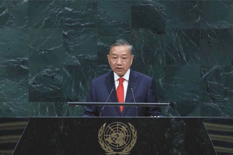 General Secretary of the Communist Party of Vietnam Central Committee and President To Lam addresses the high-level general debate of the 81st session of the United Nations General Assembly (UNGA 81) at the UN headquarters in New York on September 22, 2026. (Photo: VNA)