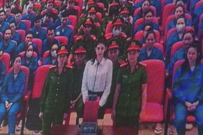 Bị cáo Andrea Aybar Carmona (người mẫu An Tây) tự bào chữa tại tòa. Ảnh: SONG MAI